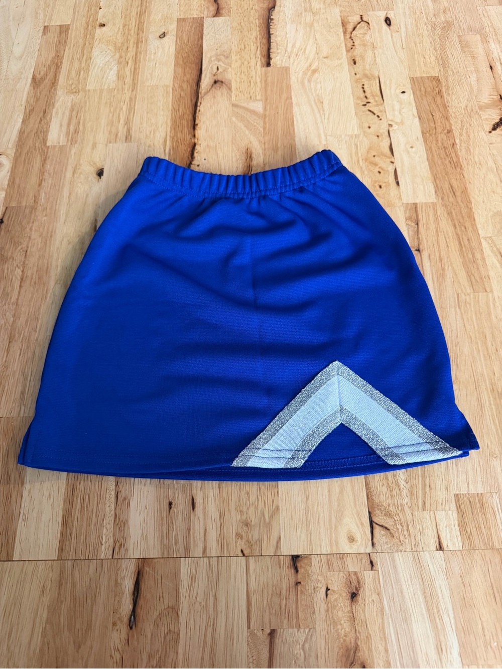 Girls' Royal Blue Dance Skirt with Silver Chevron Accent
